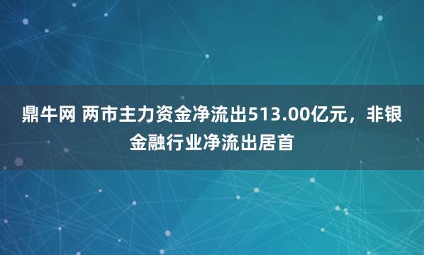 鼎牛网 两市主力资金净流出513.00亿元，非银金融行业净流出居首